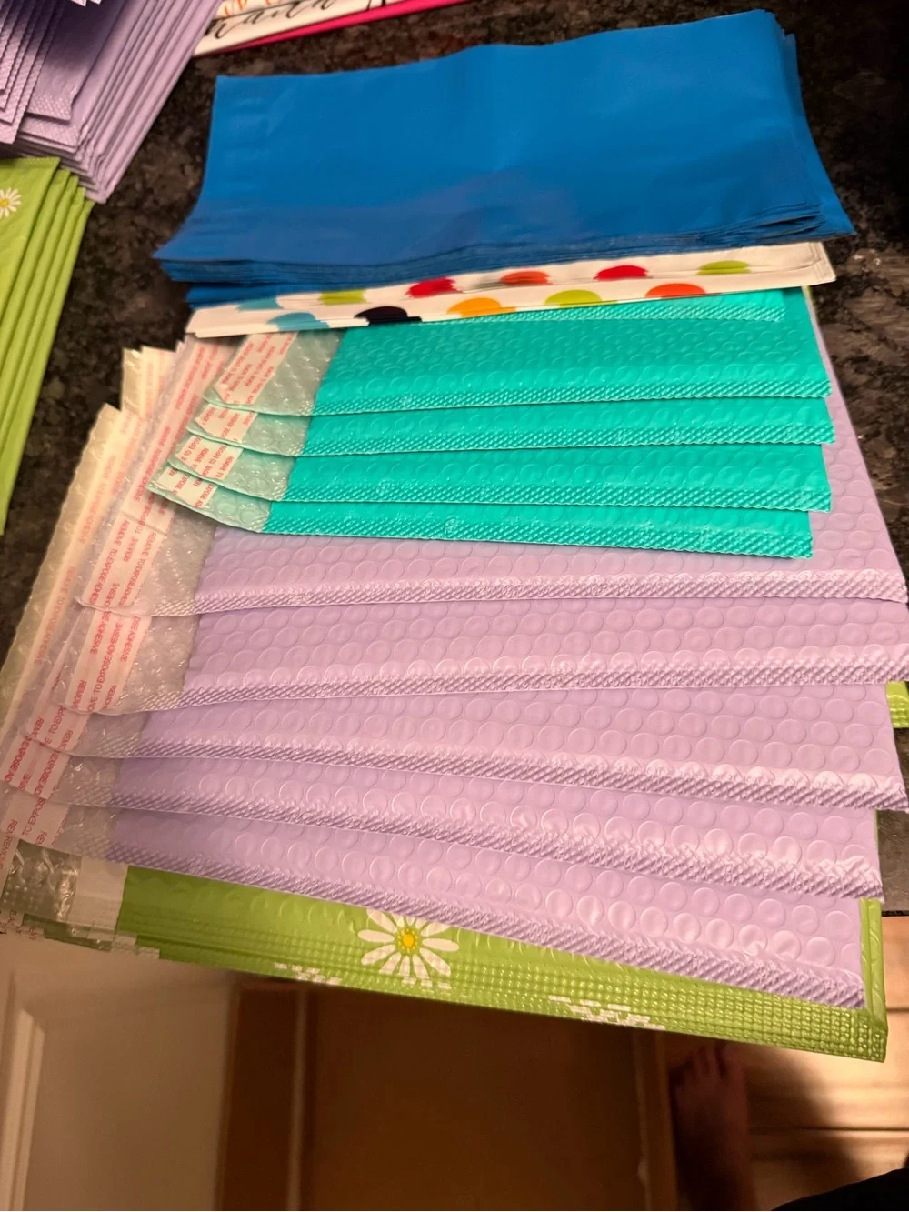 Bundle of 45 Poly Mailer & Bubble Pouch Shipping Supplies Assorted Size & Design